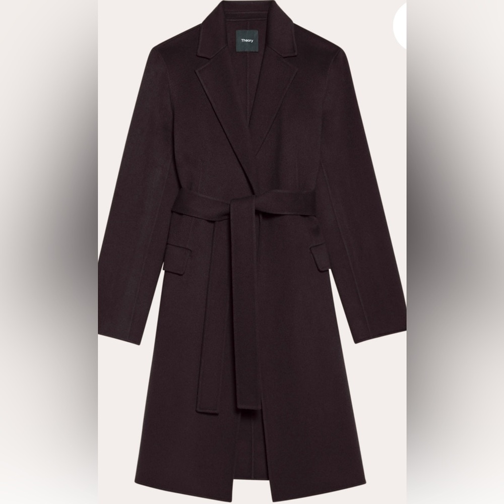 Theory Belted Wool-Cashmere Blend Coat